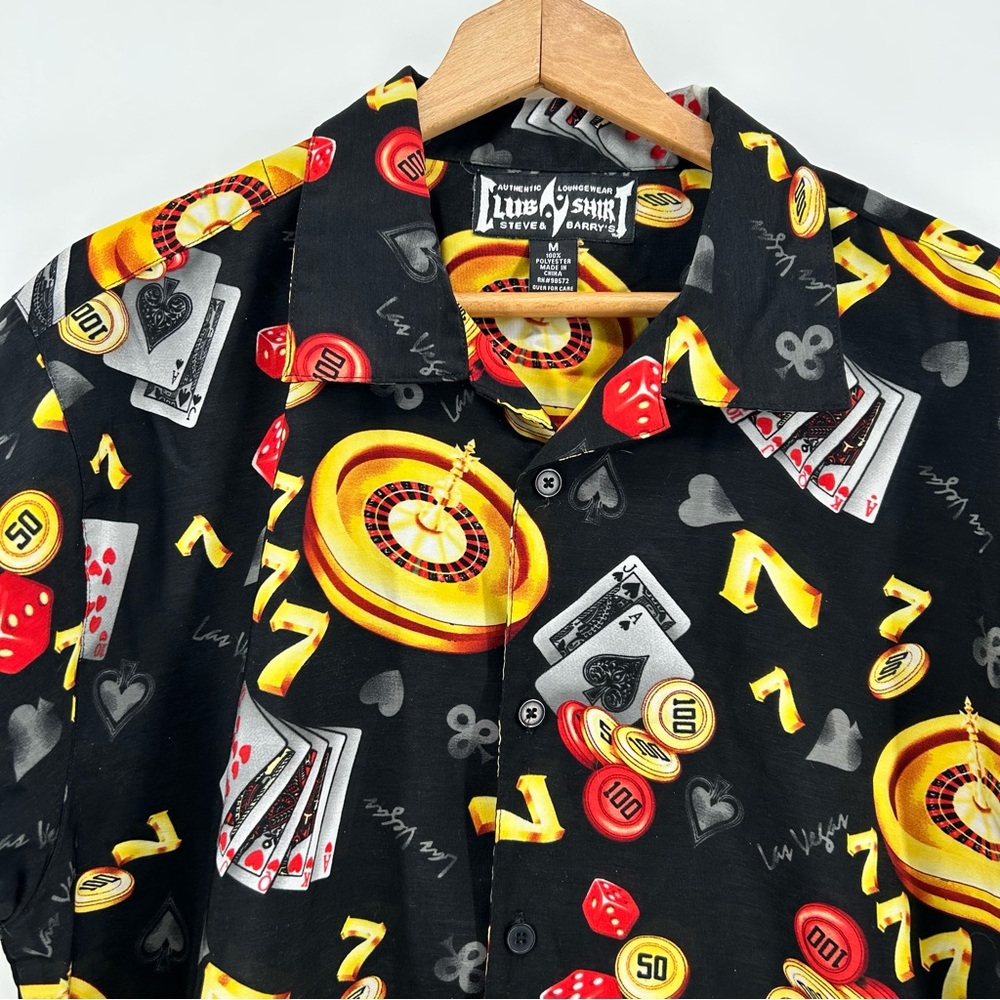 Steve & Barry’s Club Shirt Men Medium Short Sleeve Vegas Dice Poker‎ Night - Picture 2 of 7
